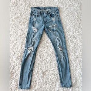 Levi's Blue Skinny Distressed Jeans